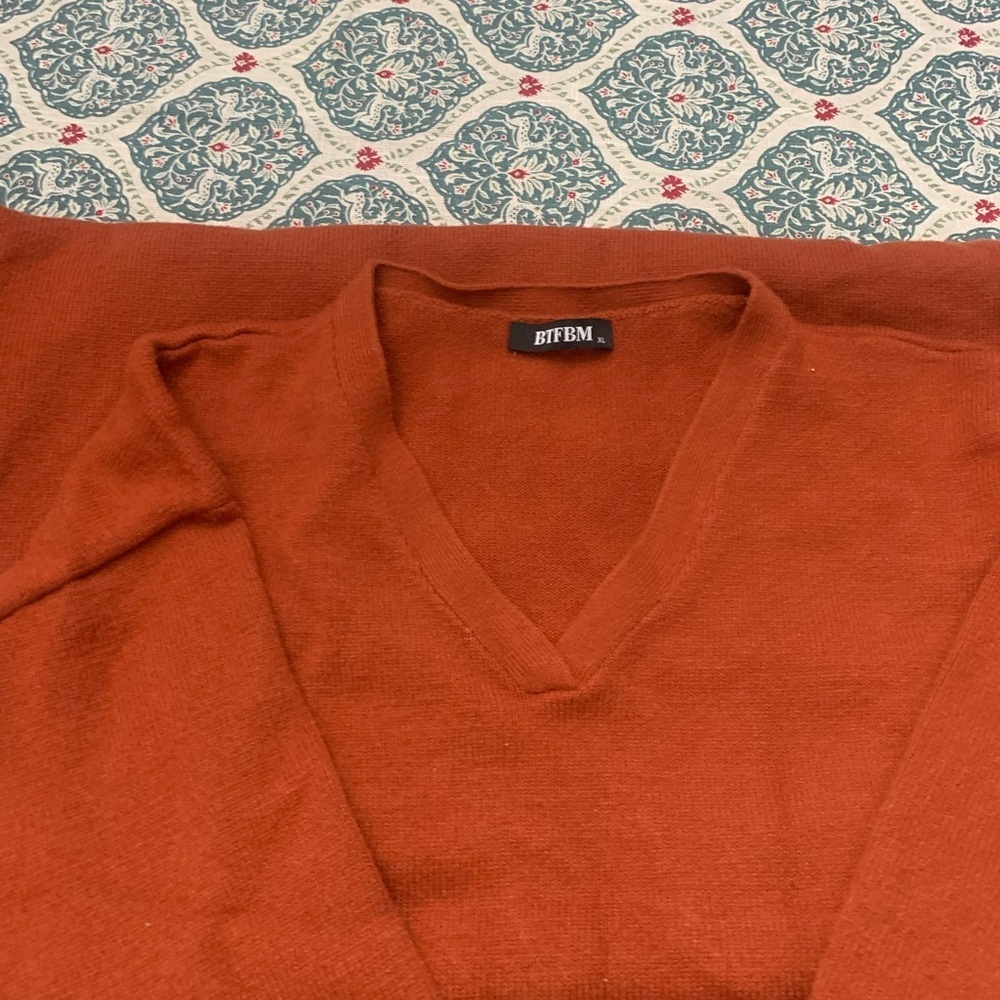 Long Sleeve Rust Dress - Picture 4 of 5